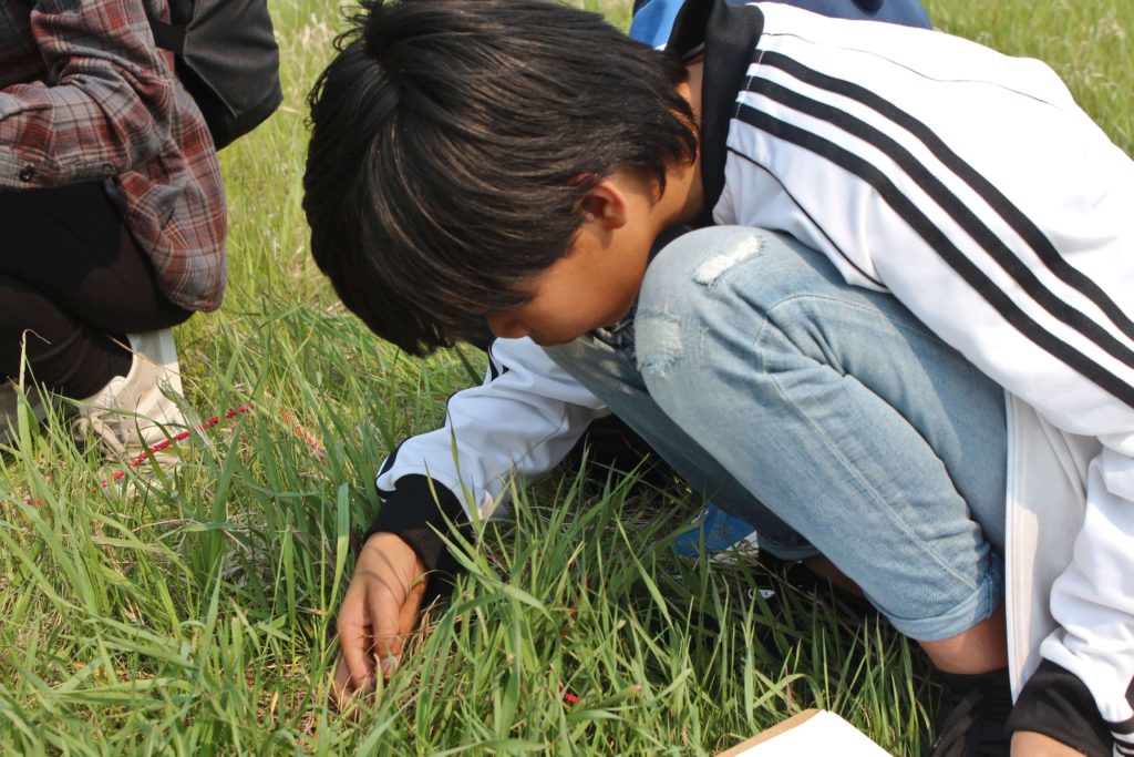 Student in outdoor learning class