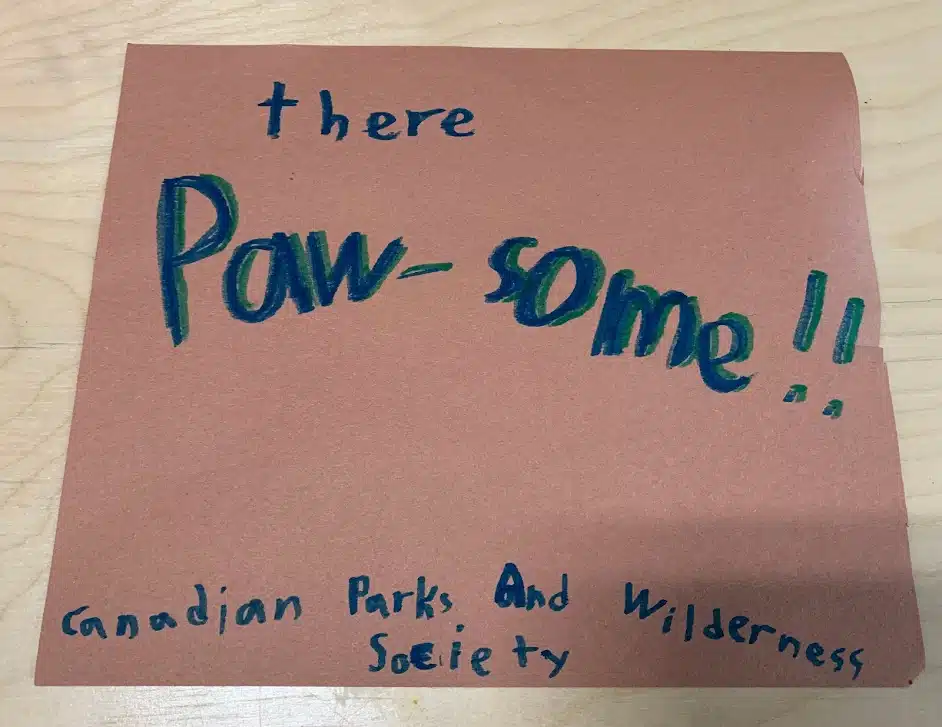 they paw-some thank you poster from child