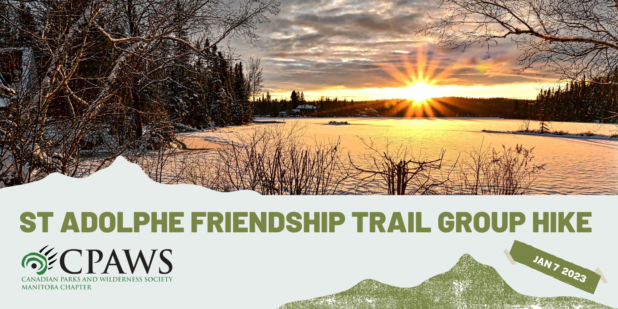 St Adolphe Friendship Trail Group Hike in the winter for January 7