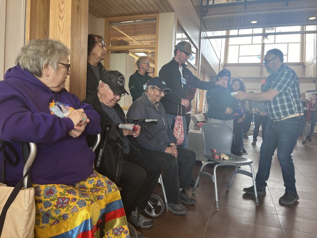 Elder Flora Beardy of York Factory First Nation helped us start the conference on Thursday in a good way with a prayer and words of wisdom. Credit Mira Oberman, CPAWS Manitoba