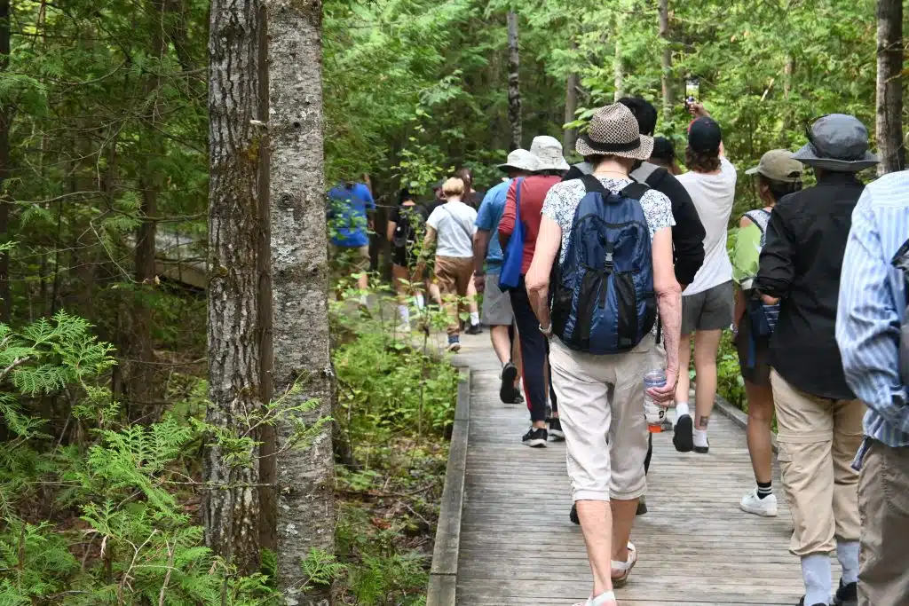 Hikers at CPAWS Manitoba’s Brokenhead Interpretive Trail hike